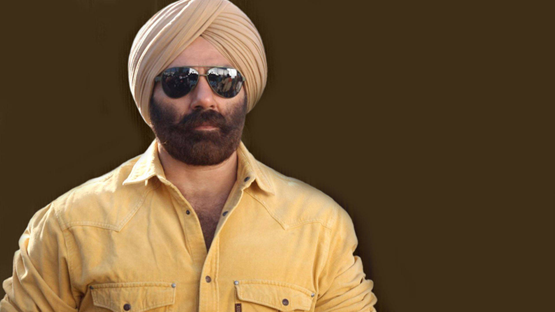 Sunny Deol On Brown Wallpaper