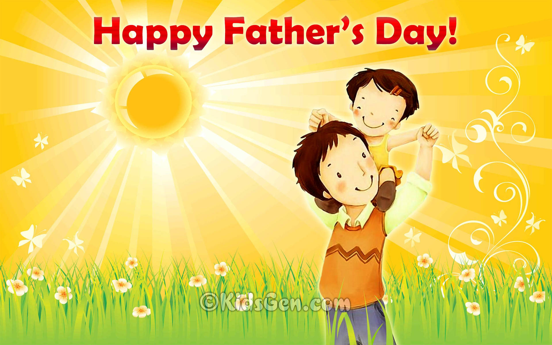 Celebrate Fathers Day with a Sunny Greeting! Wallpaper