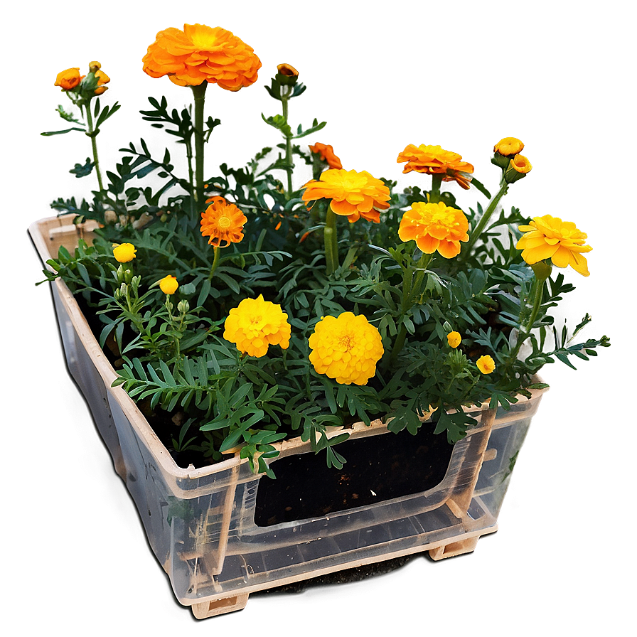 Sunny Marigold Field Png Rye PNG