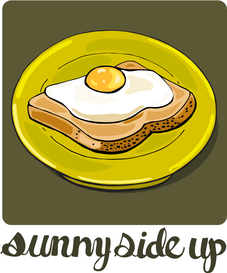 Sunny Side Up Eggon Toast Illustration PNG