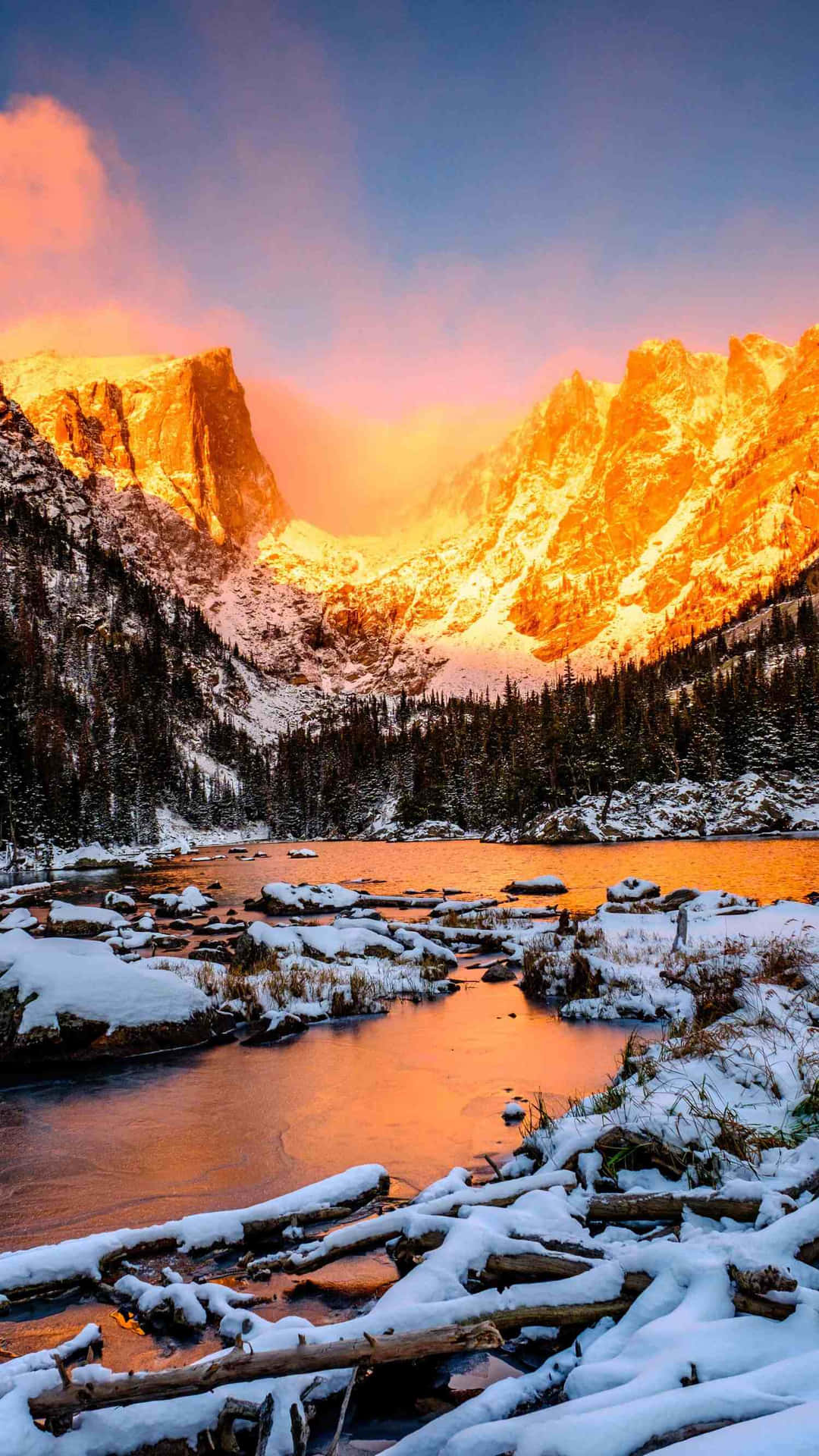 Sunrise_ Alpen Glow_ National Park_ Winter Wallpaper