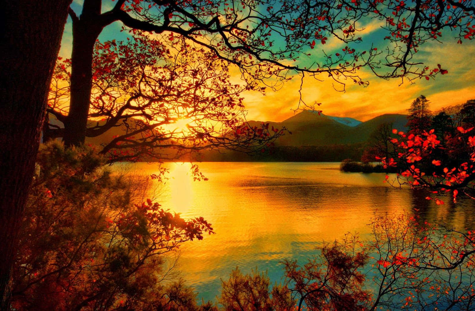 Einwunderschöner Sonnenaufgang Von Einem Berg Aus Gesehen. Wallpaper