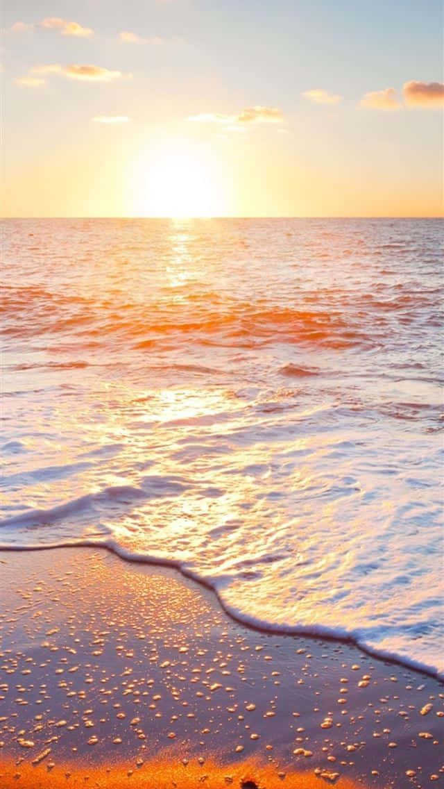 Goditil'alba Lungo La Spiaggia Deserta Sfondo