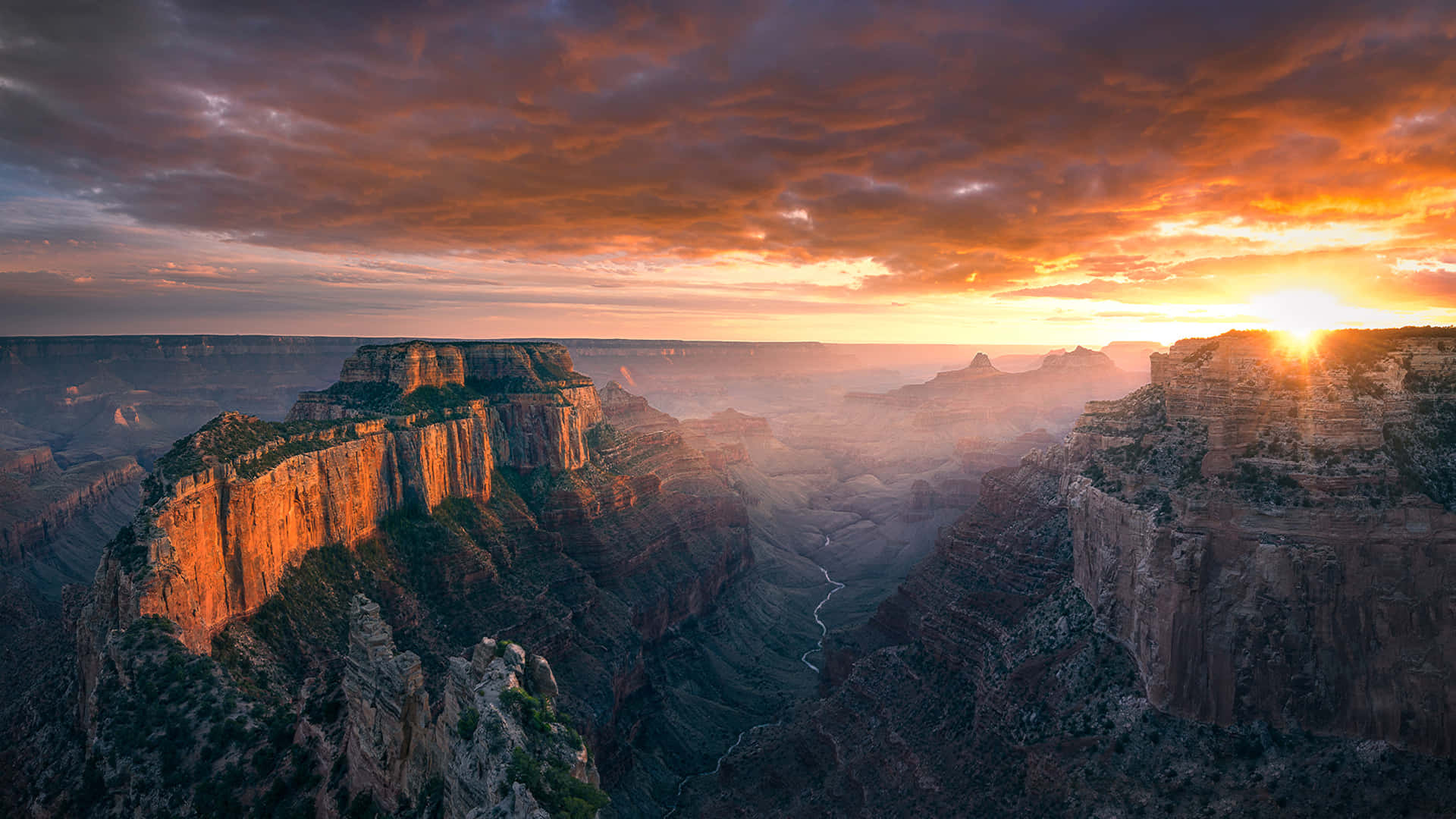 Zonsopgang Over De Grand Canyon 4k Achtergrond