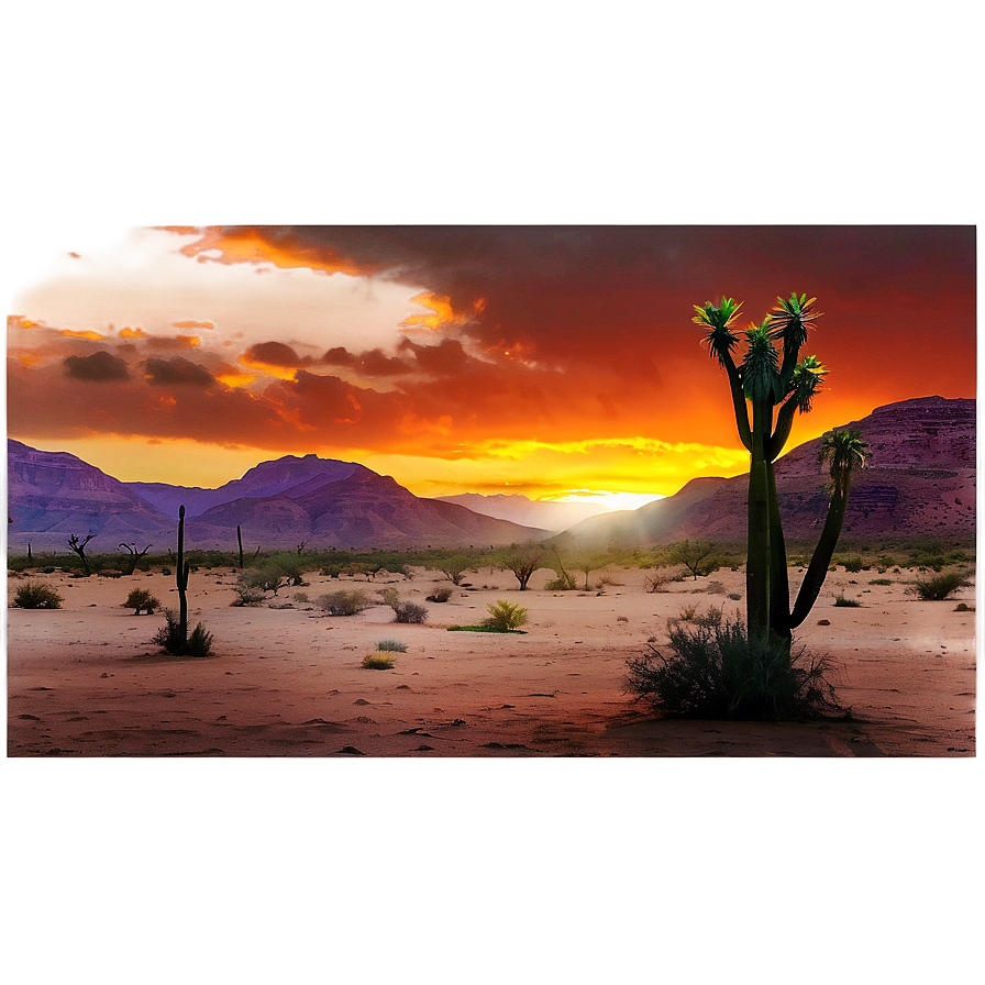 Download Sunrise Over The Desert Png Qxw | Wallpapers.com