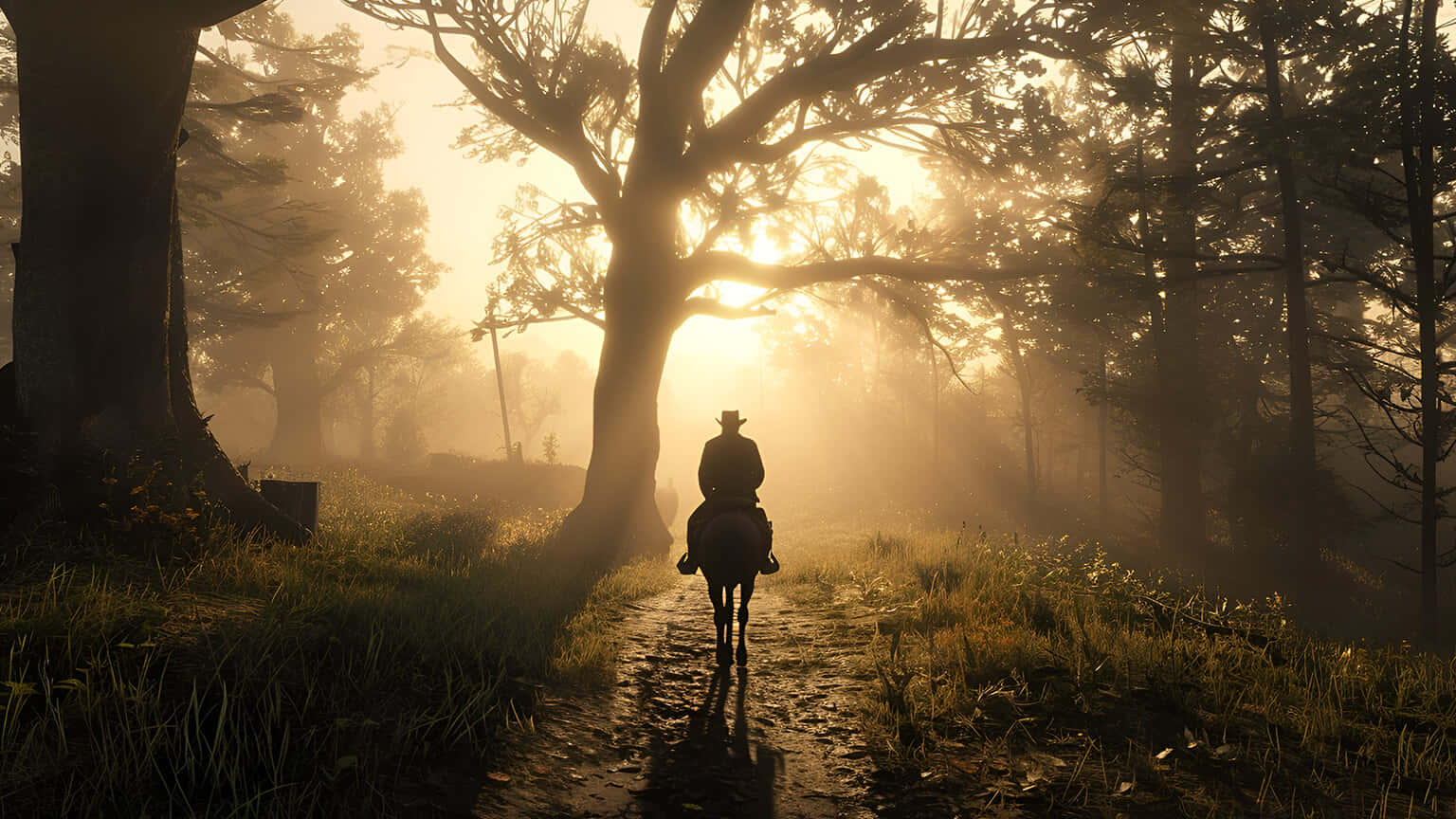 Download Sunrise Ridein Red Dead Redemption2 Wallpaper | Wallpapers.com