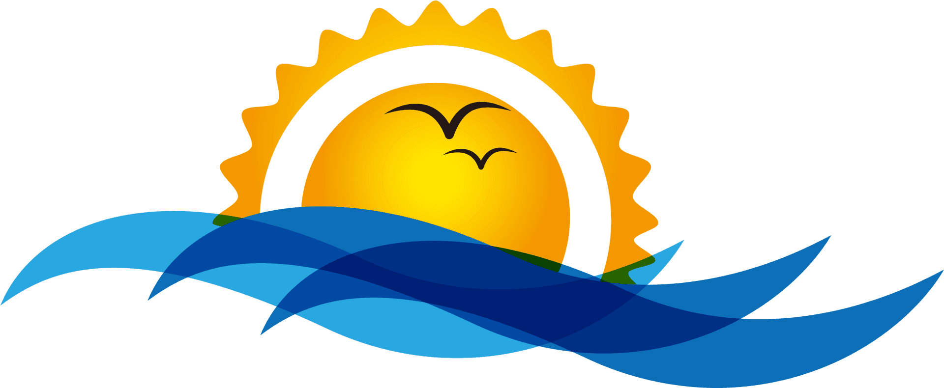 Sunrise Seascape Travel Logo PNG