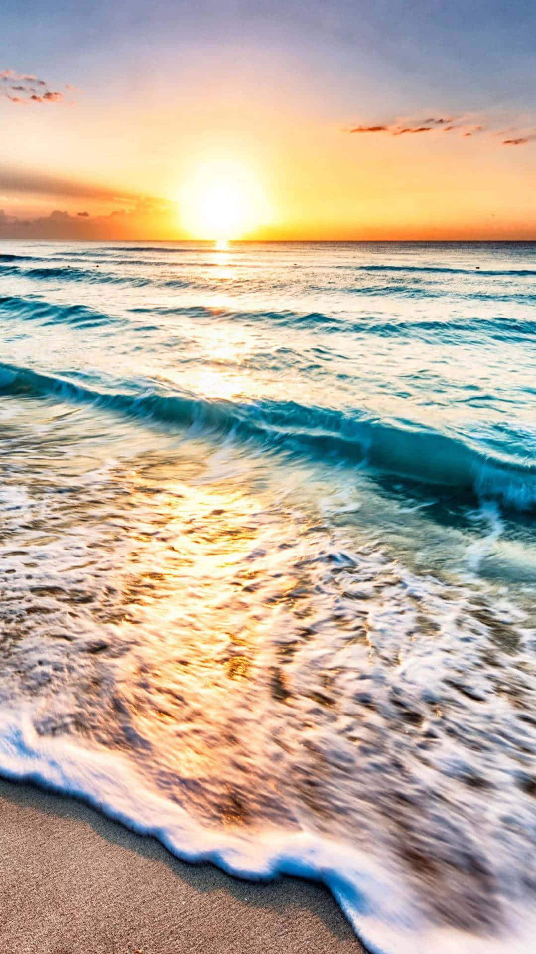 Sunrise Serenity Beach Waves.jpg Wallpaper