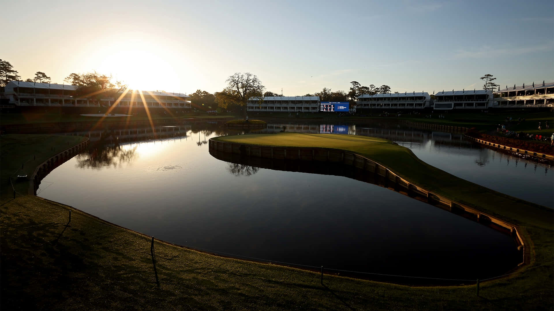 Zonsopgang Op The Players Championship Golfbaan Achtergrond