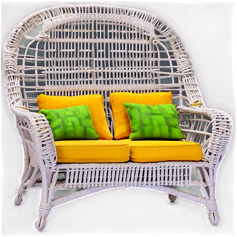 Sunroom Wicker Couch Png Qsm36 PNG