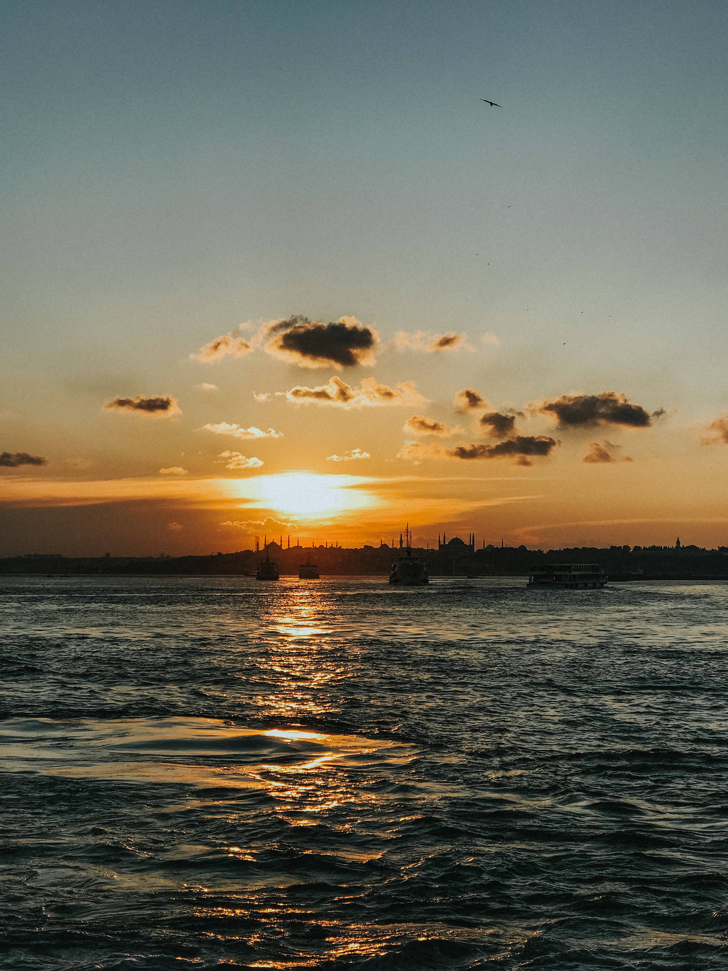 Sunset And Boats Amazing Iphone