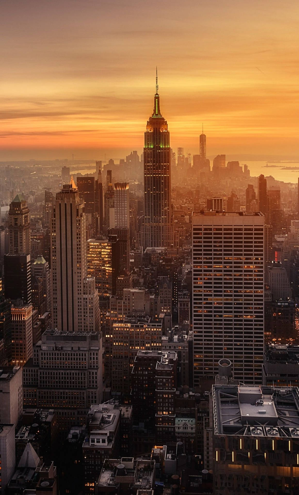 Solnedgang Og Empire State New York Iphone Wallpaper