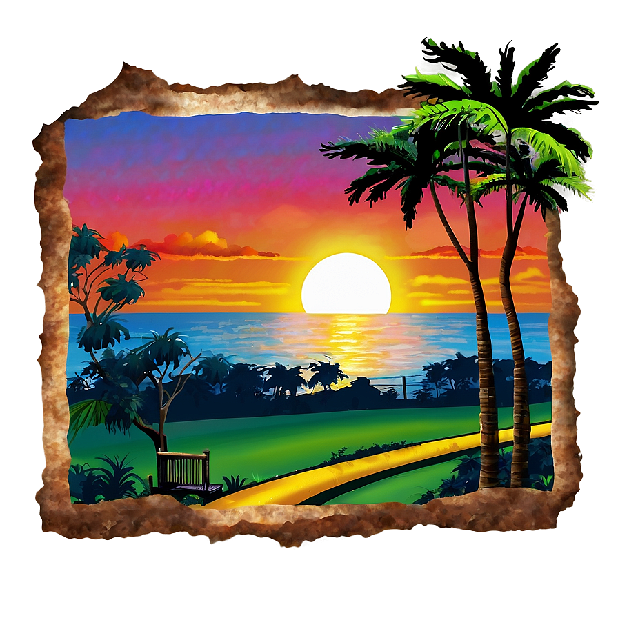 Sunset And The City Park Png Yft PNG