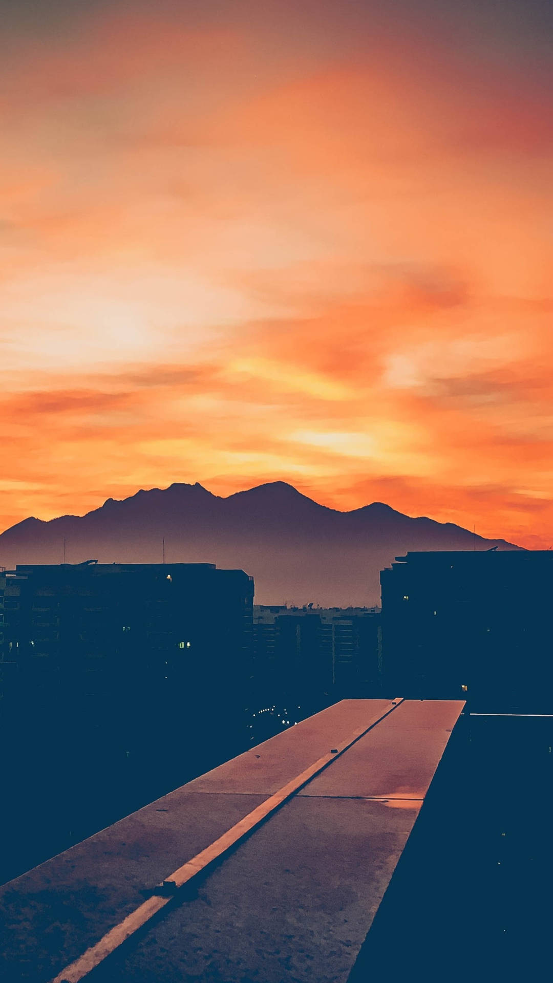 Sunset At A Rooftop 4k Ultra Iphone