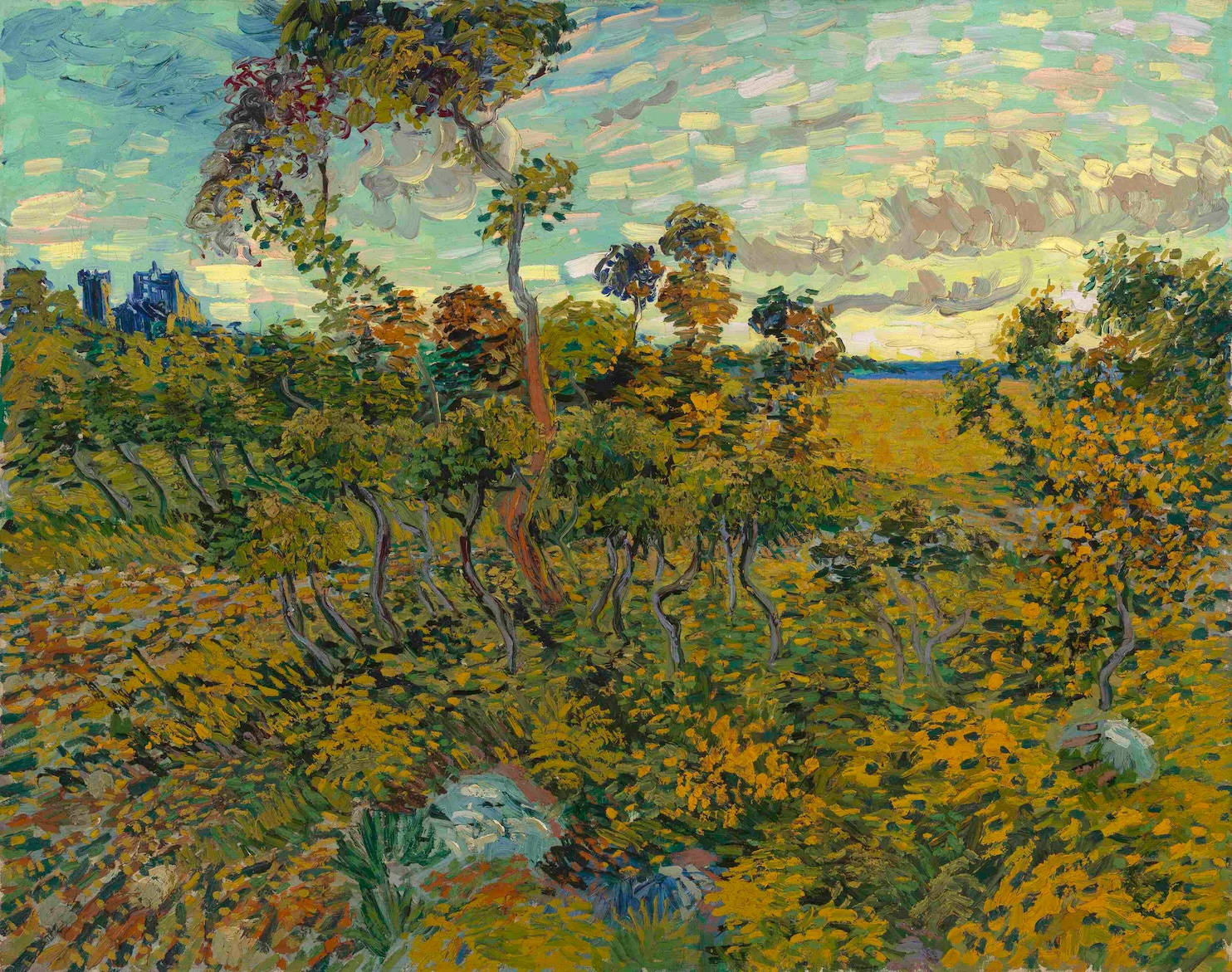 Sunset At Montmajour Van Gogh Museum Wallpaper