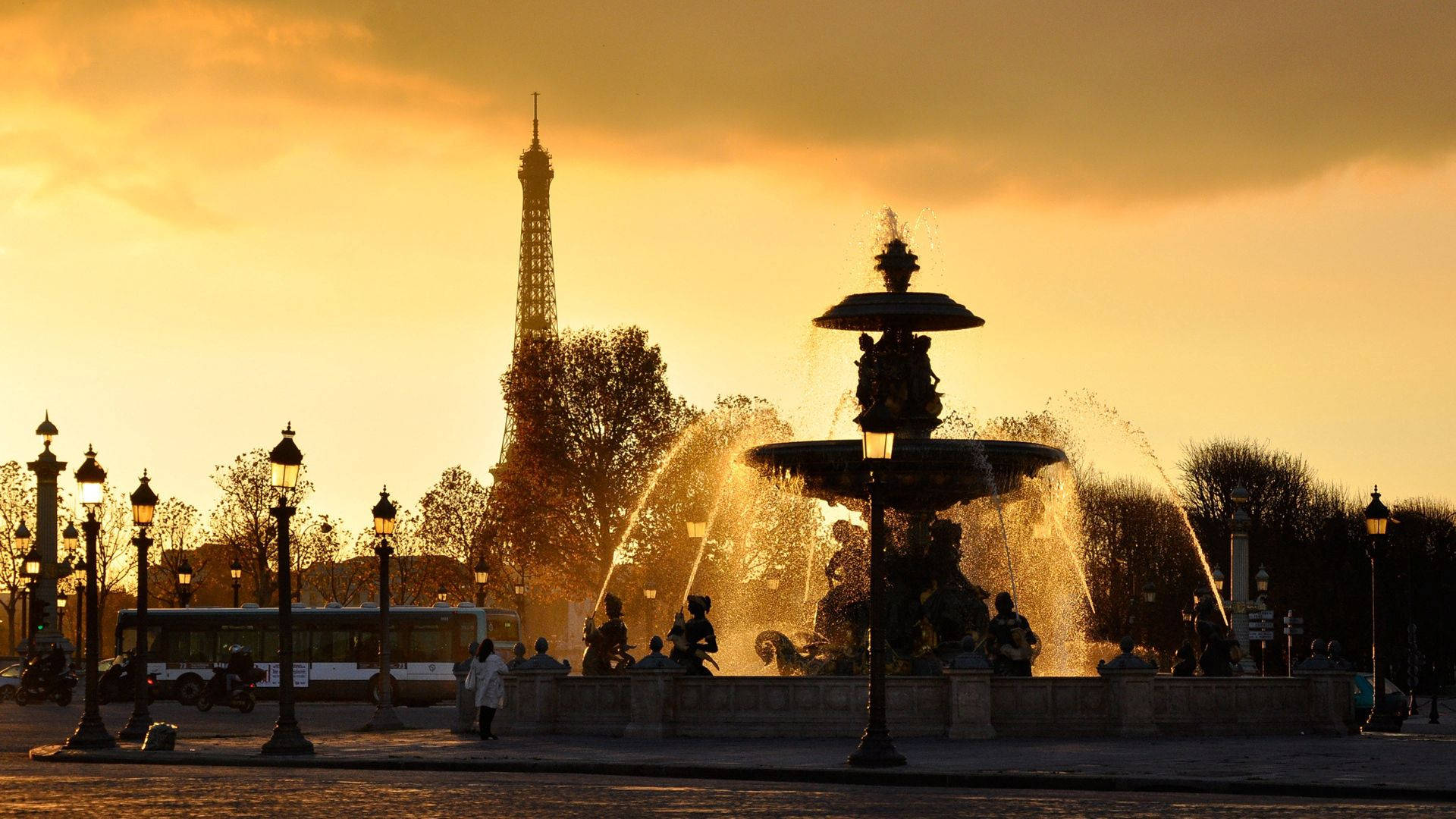 Sunset At Place De La Concorde Paris