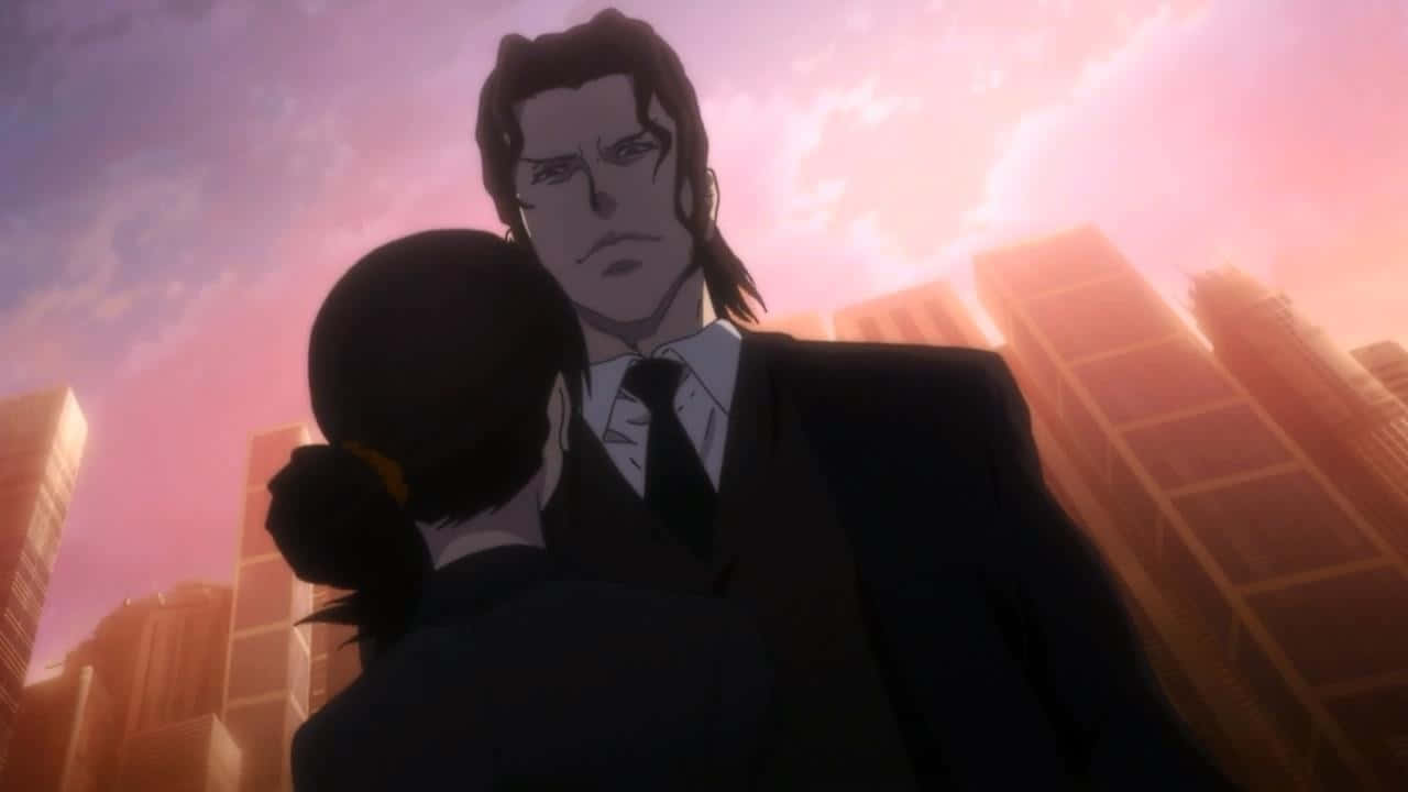 Sunset Backdrop Anime Character Wallpaper