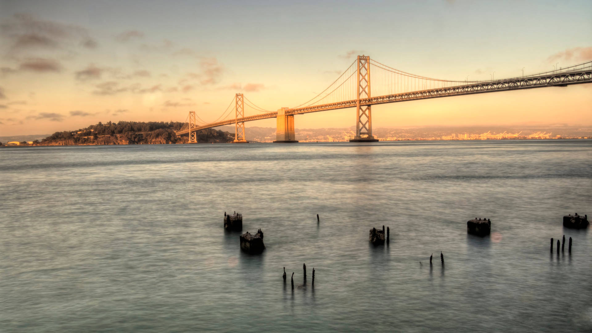 Sunset Bay Bridge San Francisco Photography Wallpaper