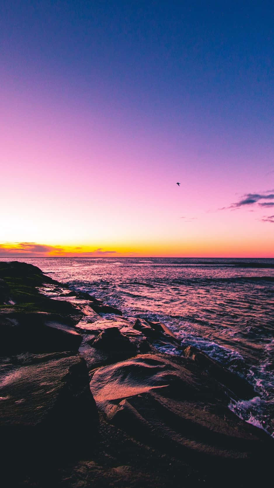Erfassensie Wunderschöne Momente Eines Perfekten Sonnenuntergangs Am Strand Auf Ihrem Iphone. Wallpaper