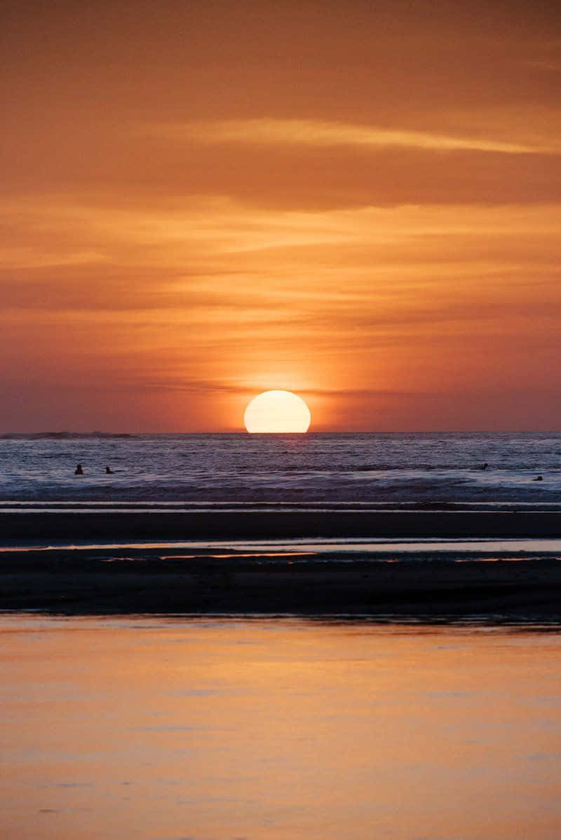 Solnedgångpå Stranden, Vacker Solbild.