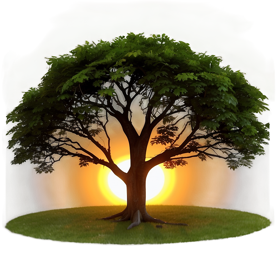 Sunset Behind Big Tree Png Fpk PNG