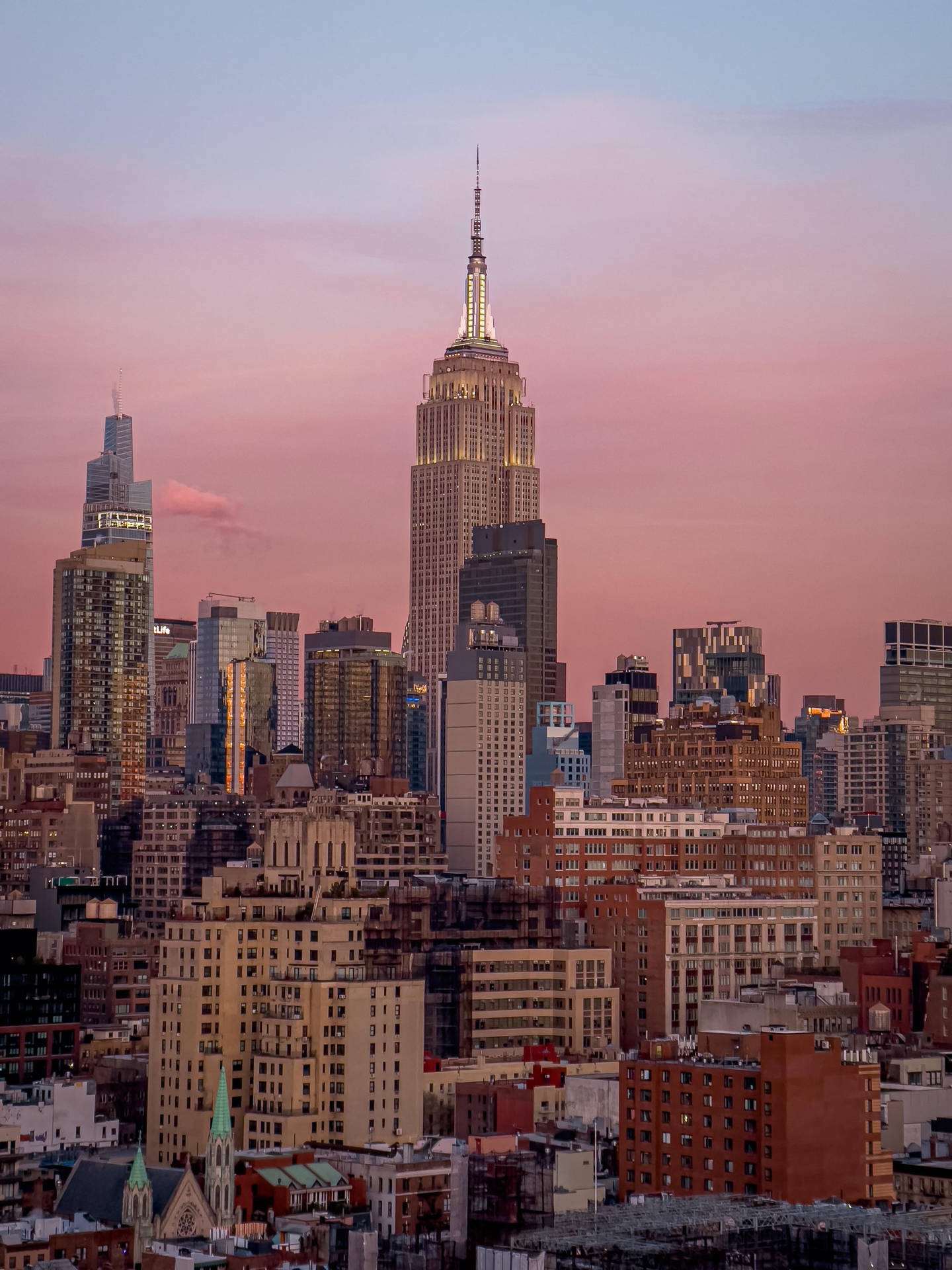 Solnedgang Bybilleder Af New York Iphone Wallpaper