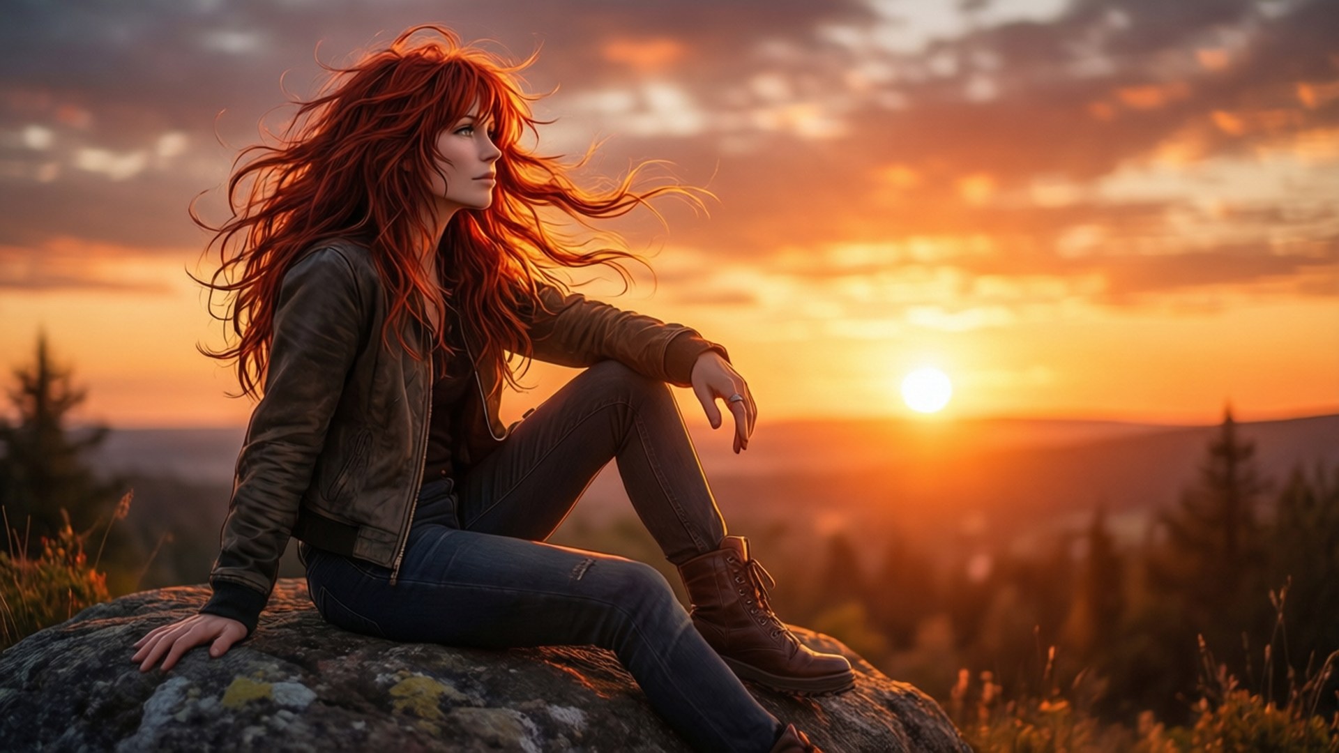 Yoko Littner nyder en fredelig solnedgang, tabt i tanker.