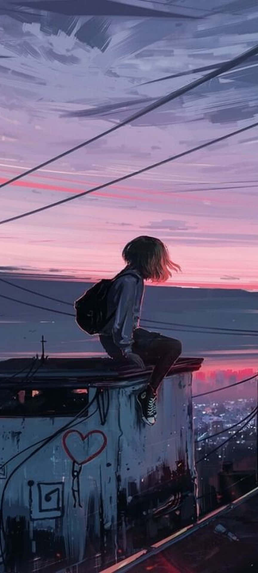 Sunset_ Contemplation_ Anime_ Style Wallpaper