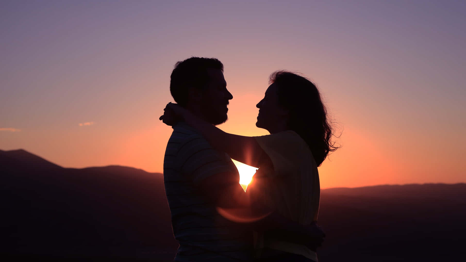 Sunset Couple Picture Silhouette