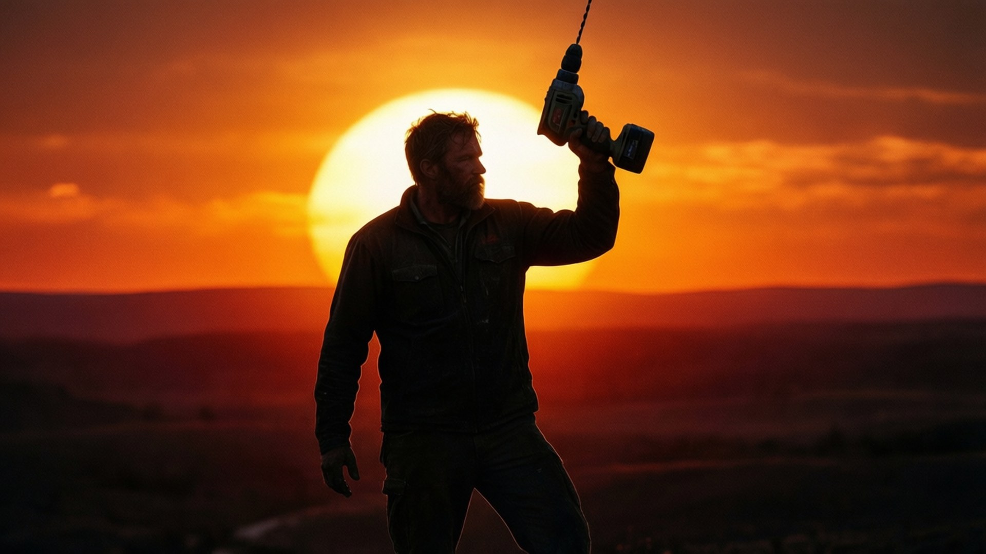 Sonnenuntergangs-Bohrer Wallpaper