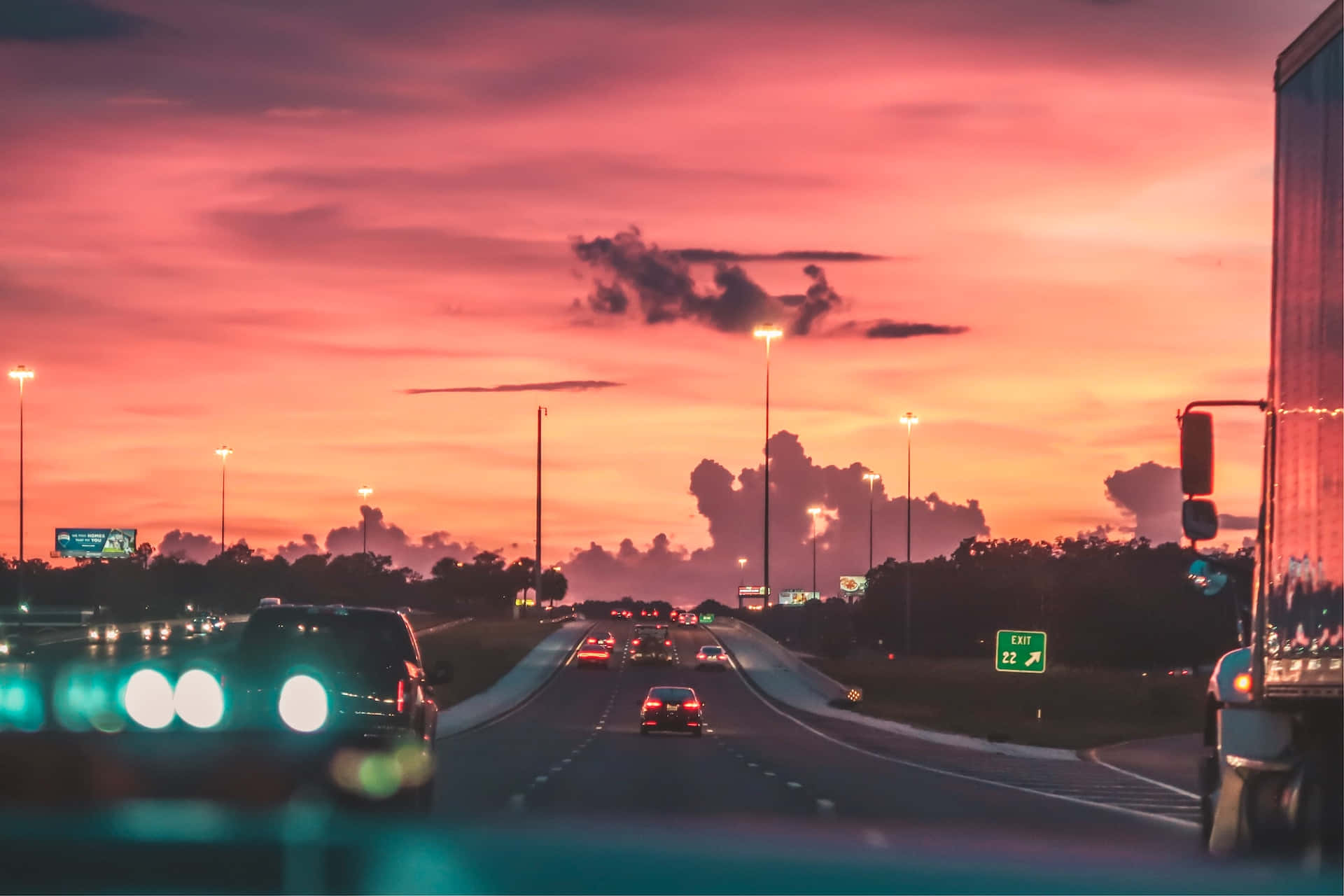 Scenic Sunset Drive Wallpaper