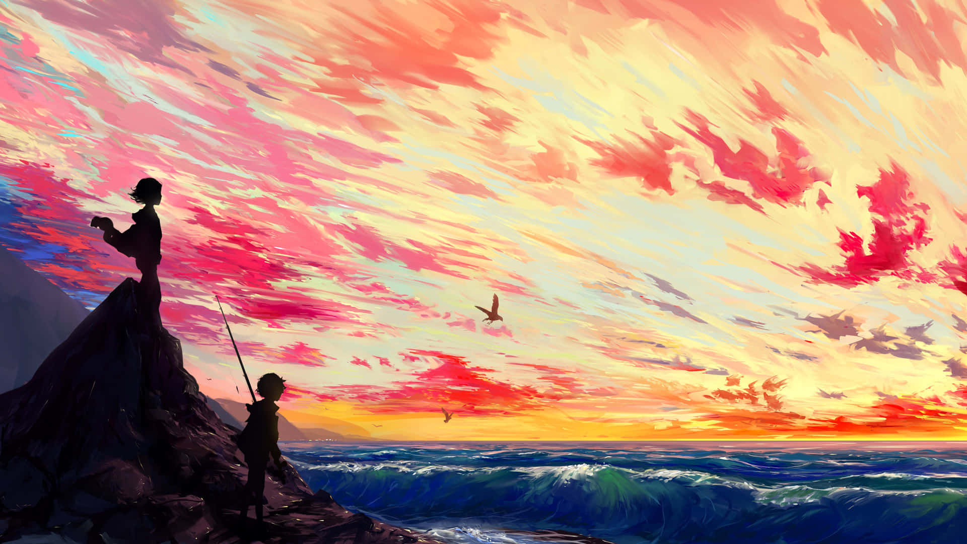 Sunset_ Fishing_ Adventure Wallpaper