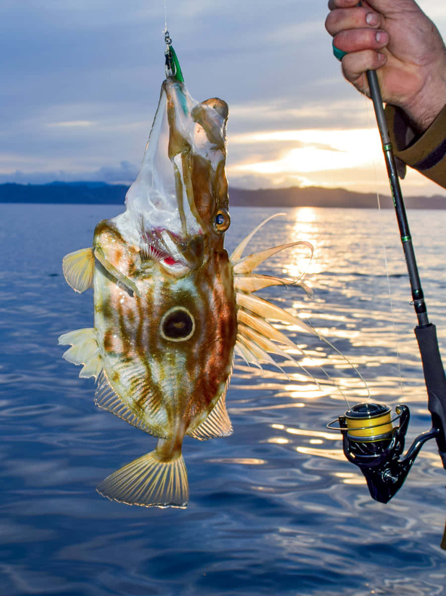 Sunset Fishing Catch Doryfish.jpg Wallpaper