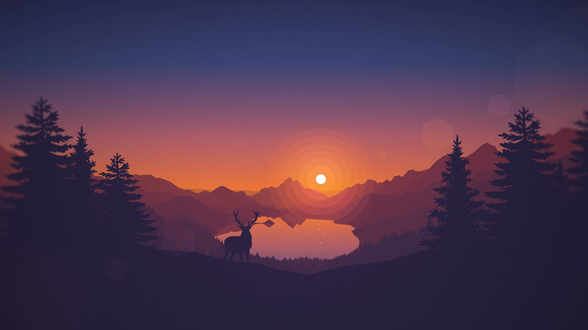 Sunset Forest Graphic Design