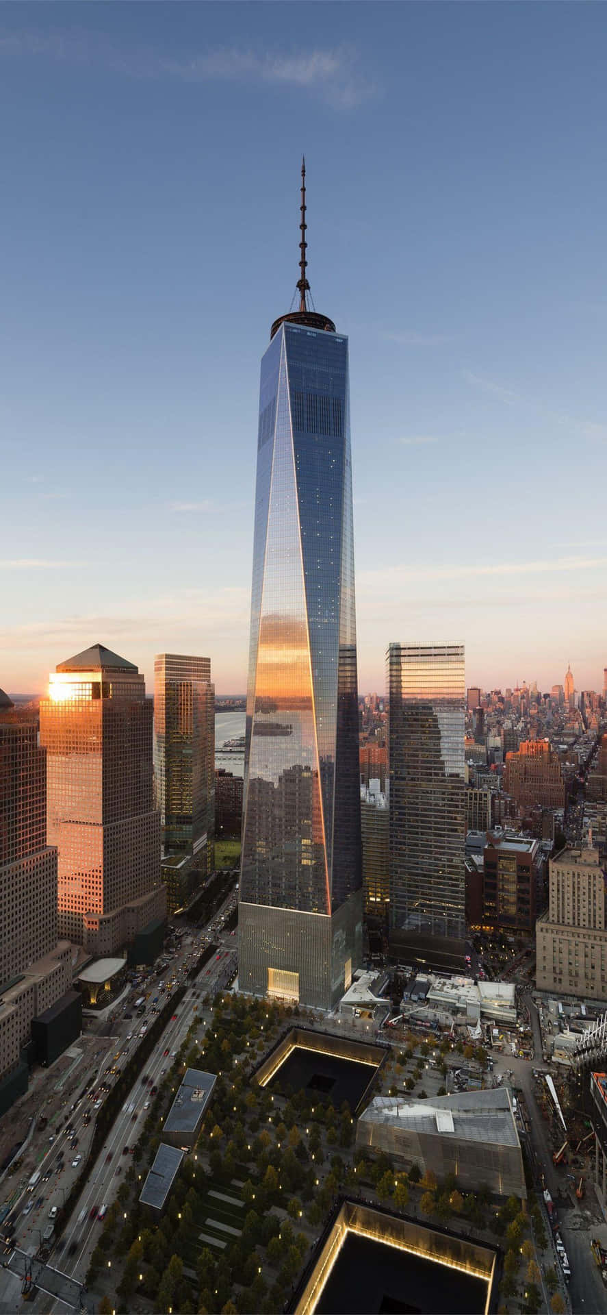 Sunset Freedom Tower High Angle View Wallpaper