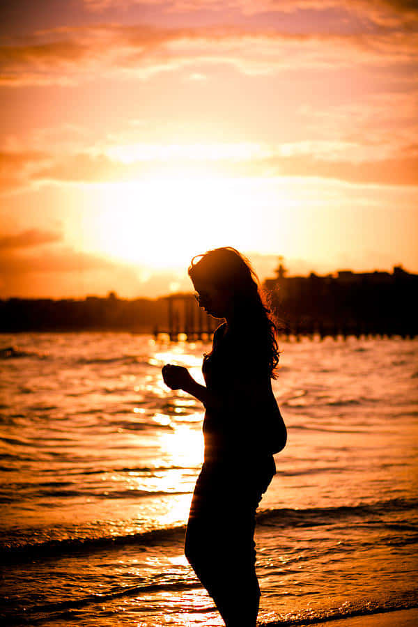 Attractive Sunset Girl Picture