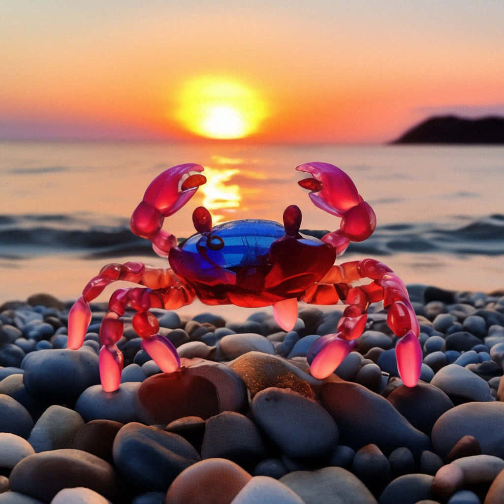 Sunset Glow Red Crabon Pebble Beach Wallpaper
