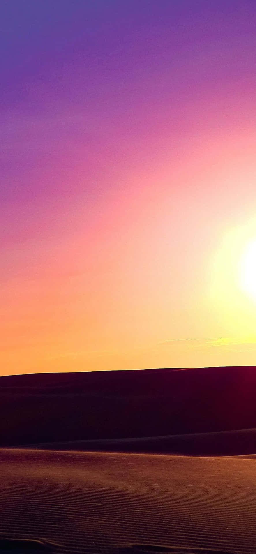 Sunset Gradient Sky Desert Wallpaper