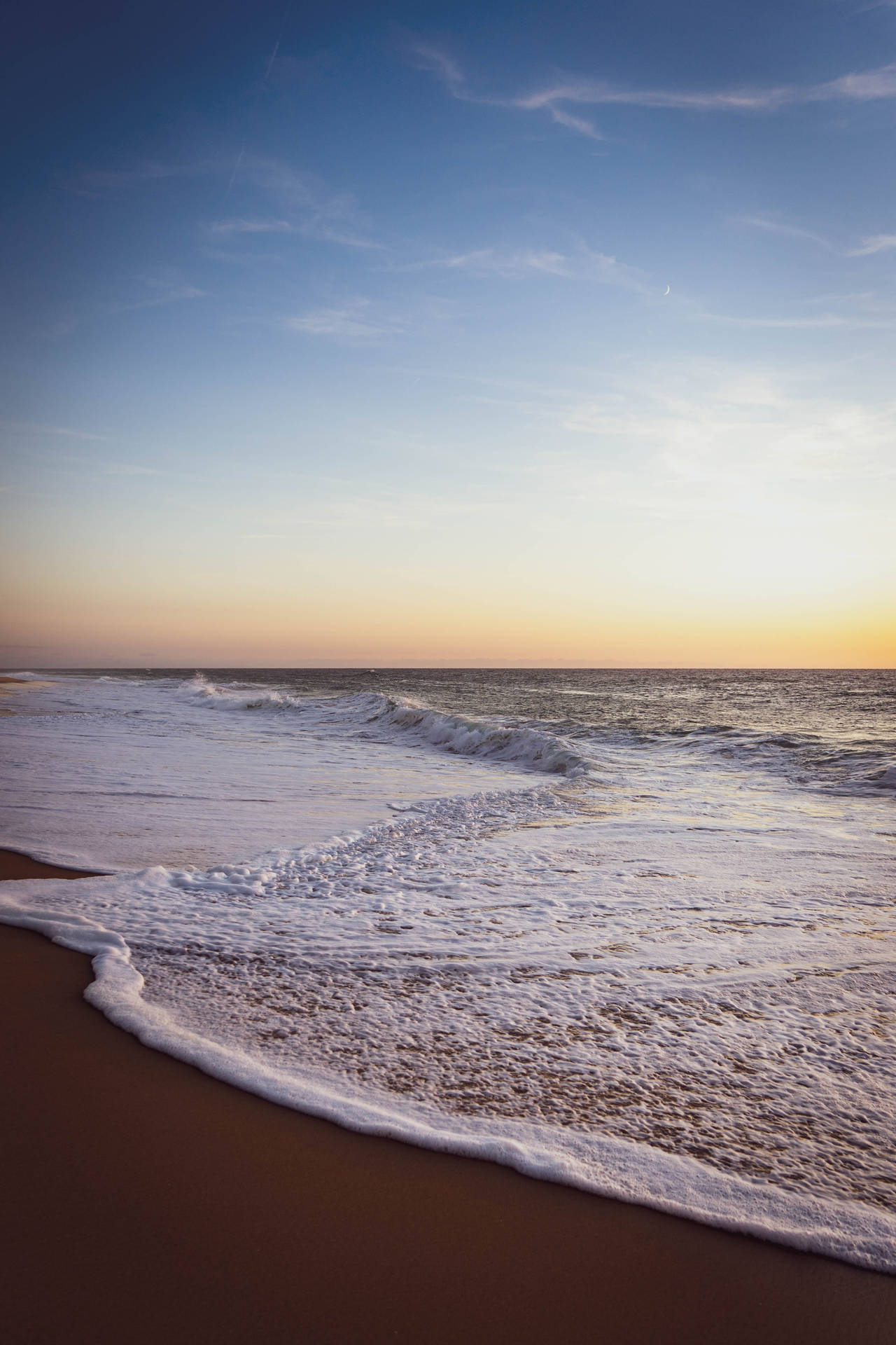 Sunset Horizon Beach Wave iPhone Wallpaper