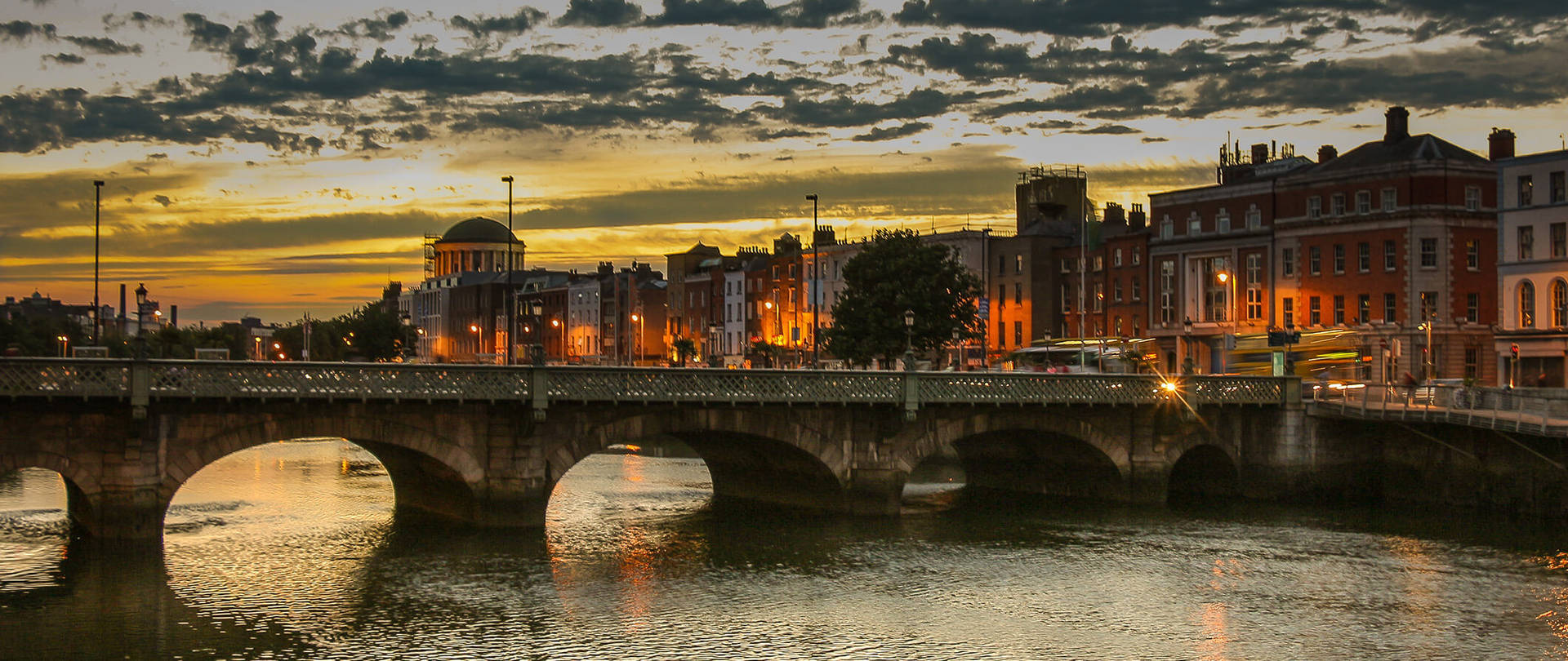 Sunset In Dublin Background