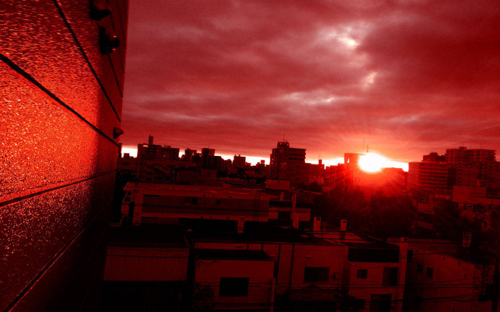 Sonnenuntergangin Rot Und Schwarz Handy Wallpaper