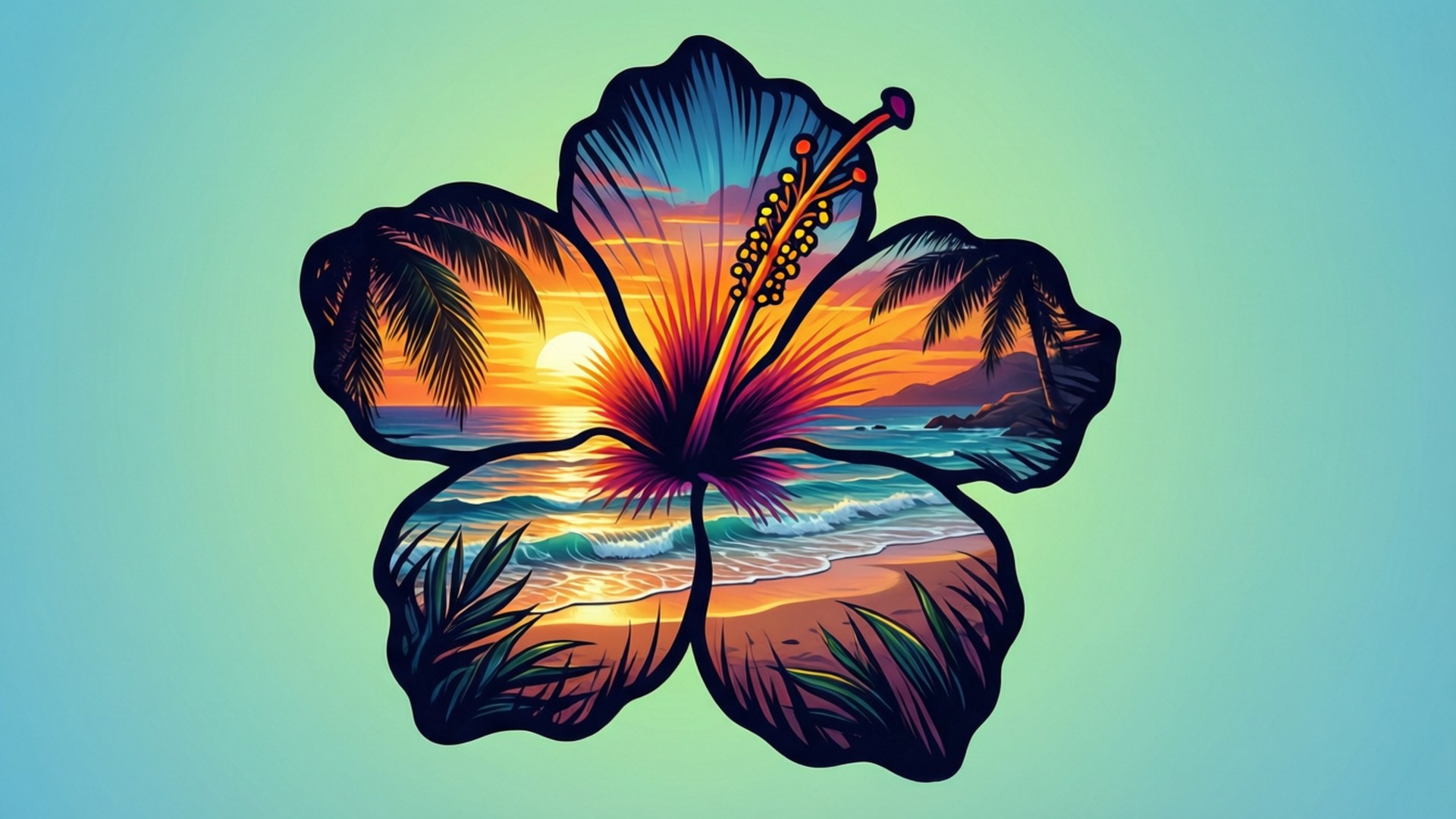 Solnedgang Inde i Kronblade Wallpapers