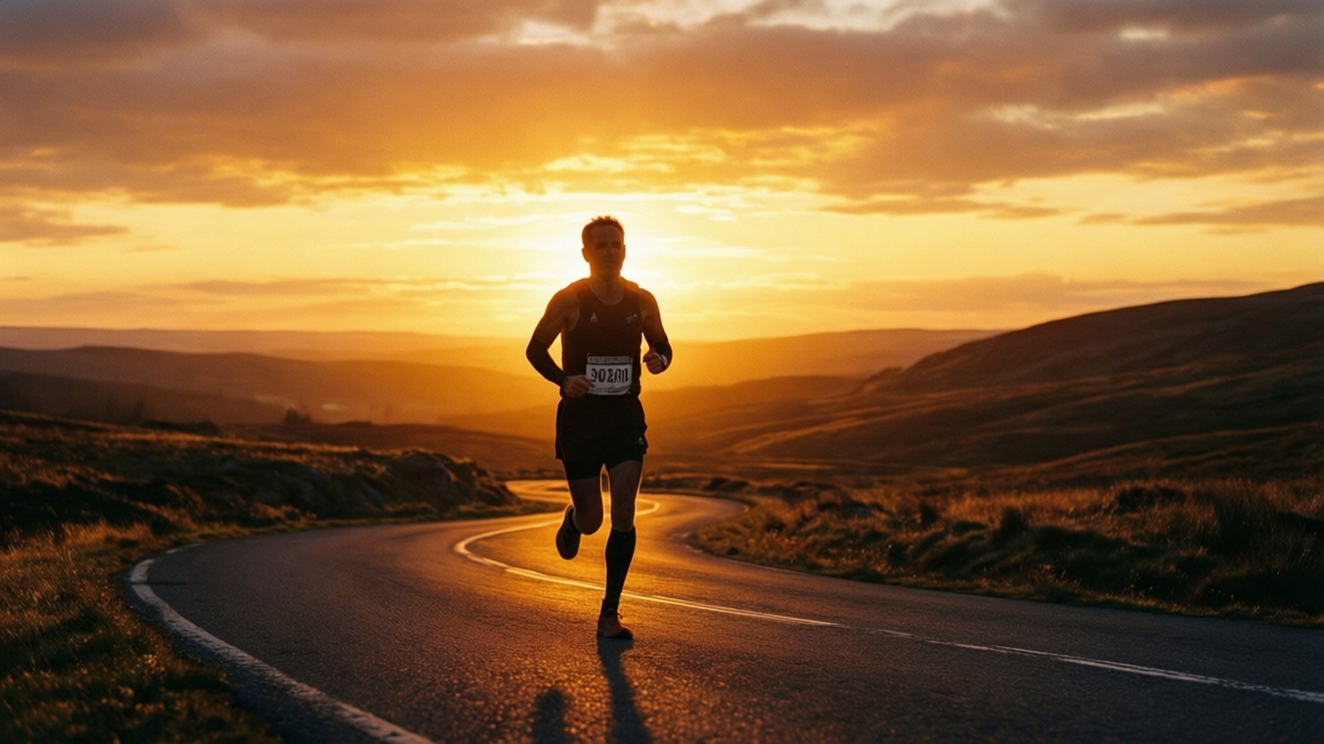 Solnedgang Maratonløper Bakgrunner
