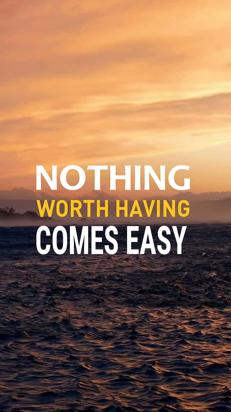 Sunset Motivation Quote Over Ocean Wallpaper