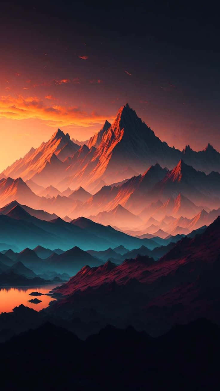 Sunset_ Mountain_ Peaks_ Glow Wallpaper