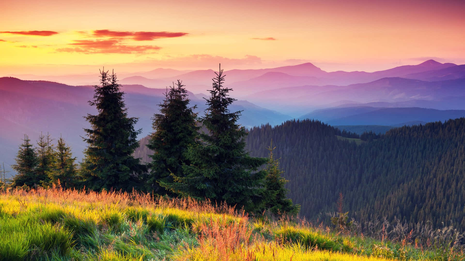 Sunset_ Mountain_ View_ H D_ Landscape Wallpaper