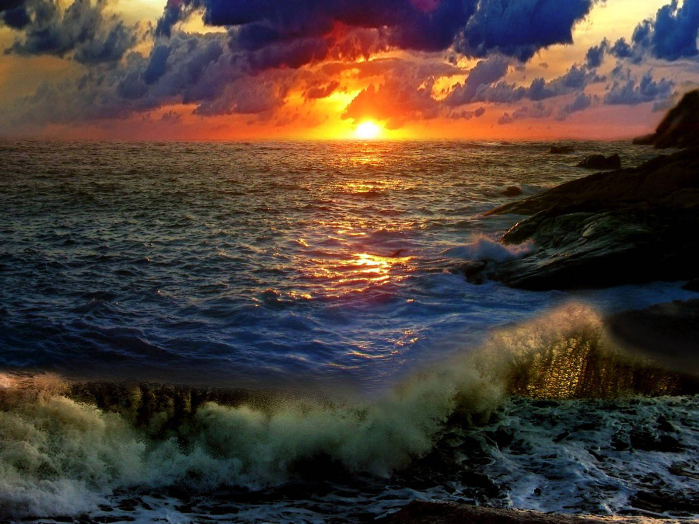 Sunset Ocean 1400 X 1050 Wallpaper