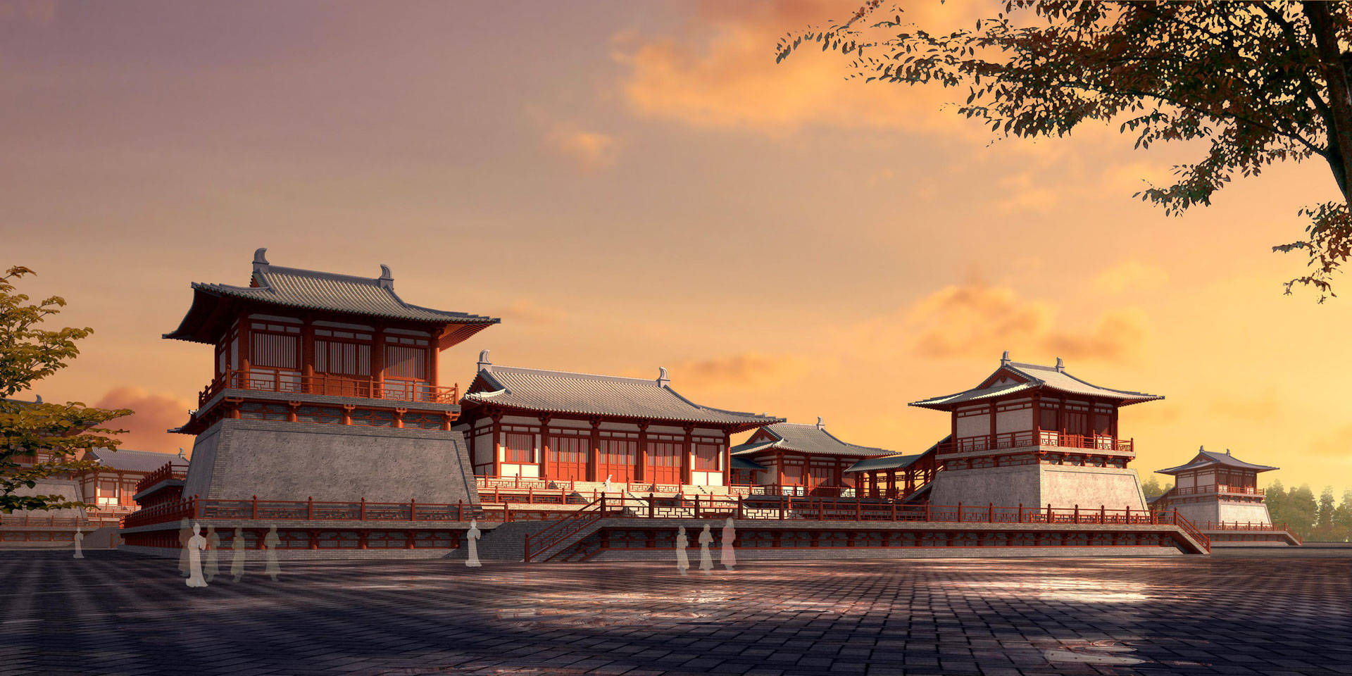 Sunset On Ancient Xian China