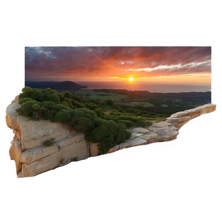 Sunset On The Cliff Png Ihj PNG
