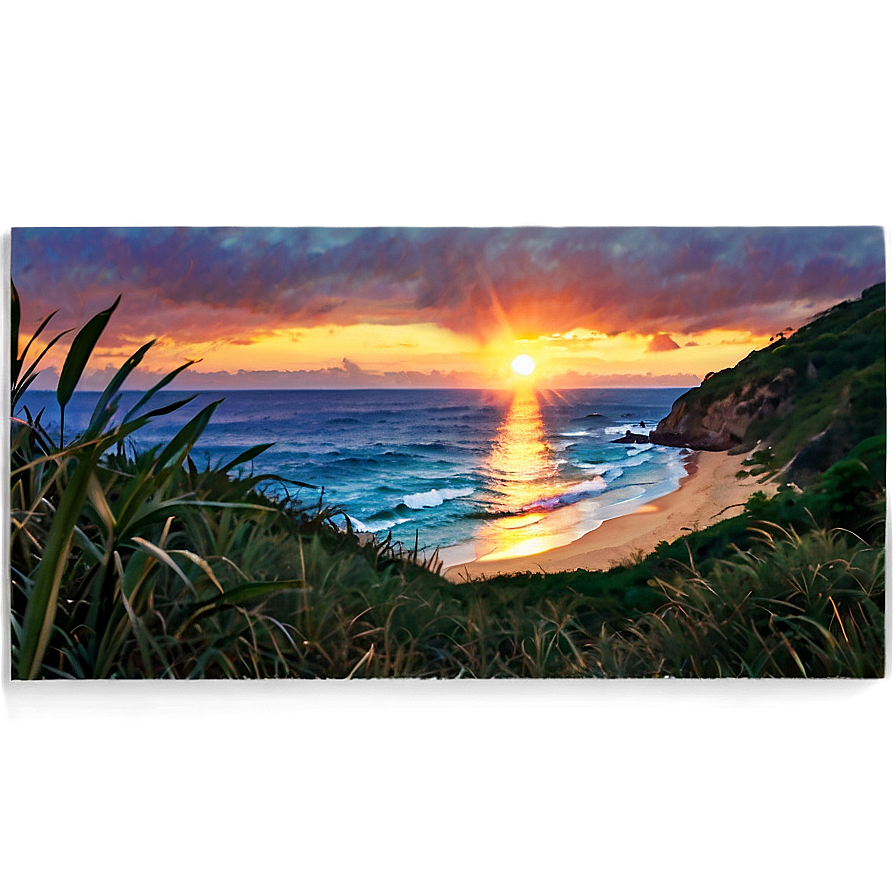 Download Sunset On The Cliff Png Neg